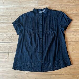 Kenar 100% cotton Black tunic top blouse